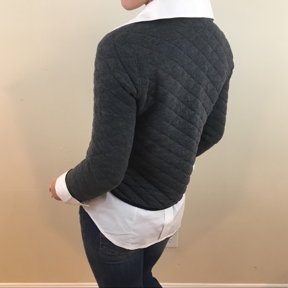 J. Crew Gray Quilted Top Size Small - Picture 3 of 8